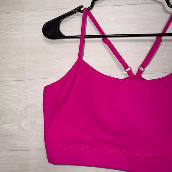 Torrid Plus Size Hot Pink Strappy Sports Bra Wireless Medium Support Activewear - Picture 3 of 5